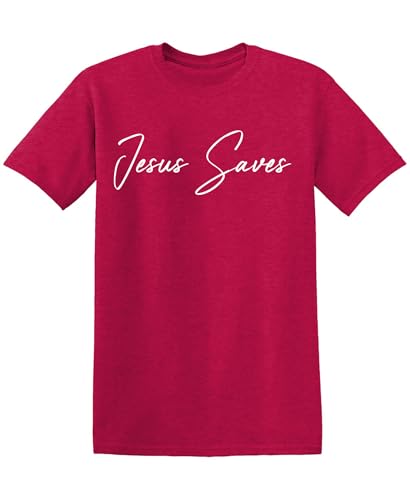 Jesus Shirt Religious Gifts Christian Graphic Tees for Men - color: Heather Red3, size: 4X-Large