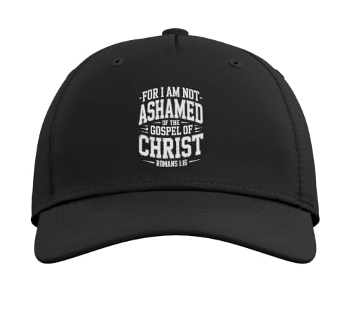Not Ashamed Gospel Bible Verse God Jesus Christian Adjustable Baseball Hat - color: Black