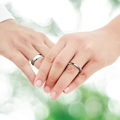 King Will 316L Wedding Band for Men Women, 4-8mm I LOVE YOU Dome Size 4-15 - color: A-Sliver-Plated-3mm