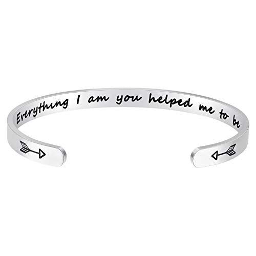 Fesciory Inspirational Bracelets for Women, Stainless Steel Cuff Bangle - color: Silver-30