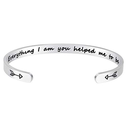 Fesciory Inspirational Bracelets for Women, Stainless Steel Cuff Bangle - color: Silver-30