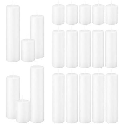 18 Pack White Pillar Candles Set, Unscented Smokeless Dripless - color: White Flat-top, size: 2x3/6/8 Inch