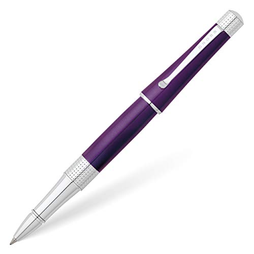 Cross Beverly Refillable Gel Ink Rollerball Pen, Medium Rollerball, Includes Premium Gift Box - Purple Lacquer - color: Purple, style: Rollerball Pen