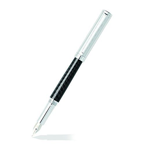 Sheaffer Intensity Carbon Fiber Fountain Pen with Chrome Cap, Trim, and Medium Nib - color: Carbon Fiber & Chrome, style: Fountain Pen, Medium Nib