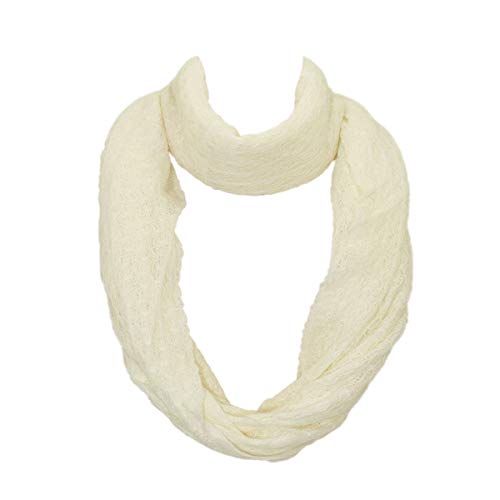 TrendsBlue Premium Solid Color Knit Infinity Circle Scarf - color: Ivory