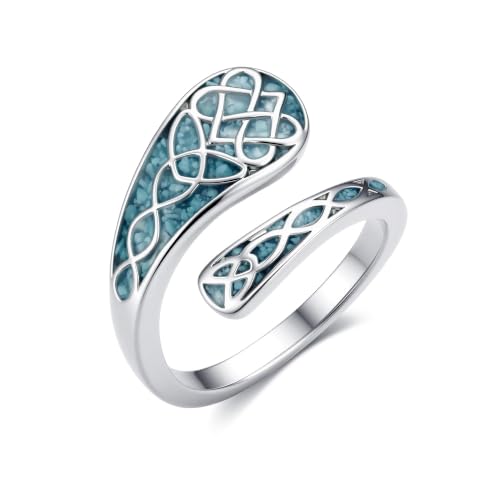 Turquoise Spoon Rings Sterling Silver Spoon Jewelry Gift For Women - color: Celtic Knot