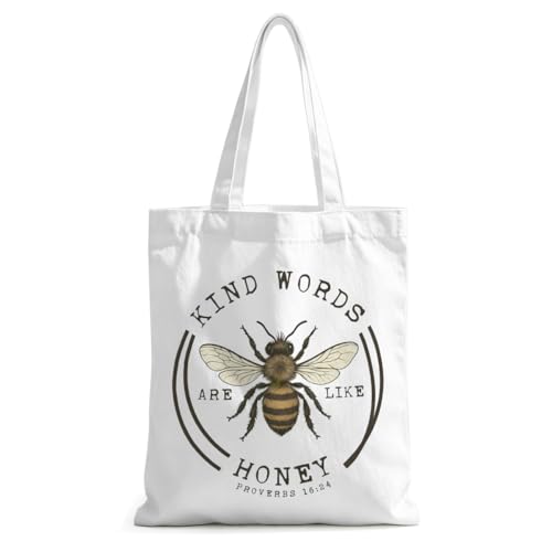 Religious Canvas Tote Bag Tote Bag for Women Christmas Birthday Canvas Bags for Shopping Beach Grocery - color: Honey