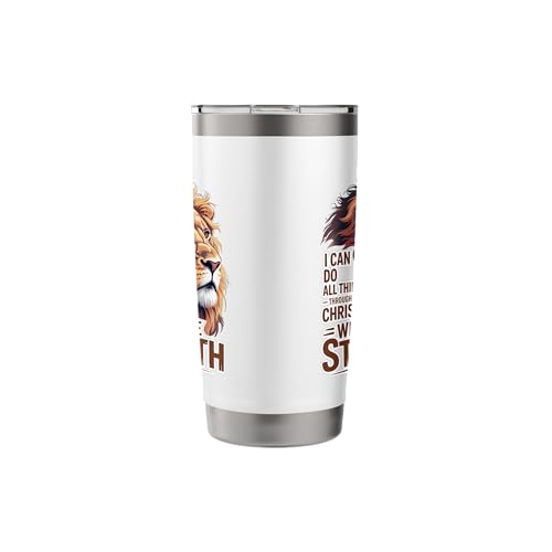 I Can Do All Things Through Christ Who Gives Me Strength Stainless Steel Insulated Tumbler - color: White