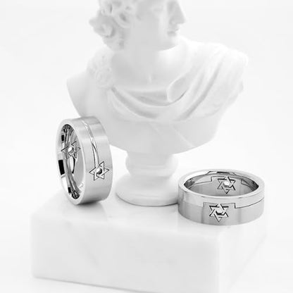 Stainless Steel Bands with Different Designs to Choose from, including Heart, Butterfly, Foot, Gold Plated Stars, Star of David or Musical Note in 6mm or 8mm widths - color: Star of David Insert-8mm