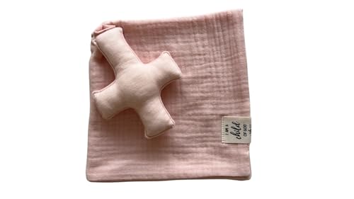 Cross Lovey, Cross Security Blanket, Christian Baby Gift, Baptism Gift, Easter Gift, Newborn Baby Gift, Blessing Blanket (Dusty Pink) - color: Dusty Pink