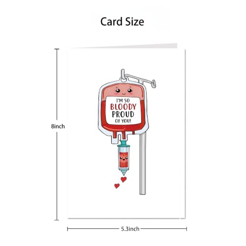 Medical Card Gift for Nurse Doctor Pharmacy, Nurse Graduation Cards, Funny Medical School Graduation Cards Gift, I'm So Bloody Proud Of You - color: WZ-02