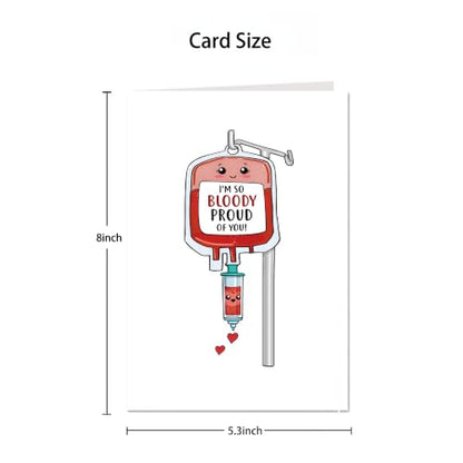 Medical Card Gift for Nurse Doctor Pharmacy, Nurse Graduation Cards, Funny Medical School Graduation Cards Gift, I'm So Bloody Proud Of You - color: WZ-02