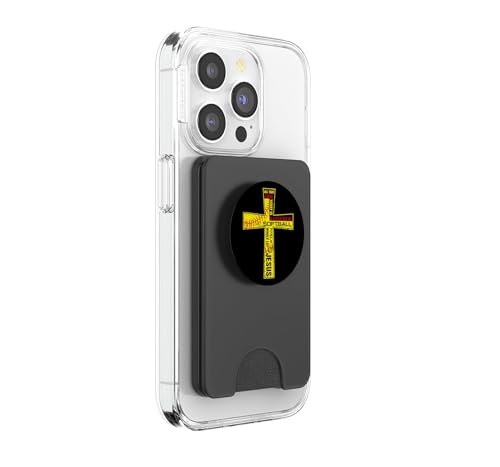 Softball Girl Christian Cross Faith I Need Softball & Jesus PopSockets PopWallet for MagSafe - style: Magnetic PopWallet
