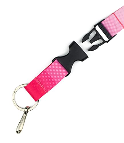 Limeloot Lanyard – Soft Neck Lanyard with Quick Release & Key Ring – ID Badge Holder & Keychain Lanyard for Men & Women - color: Pink