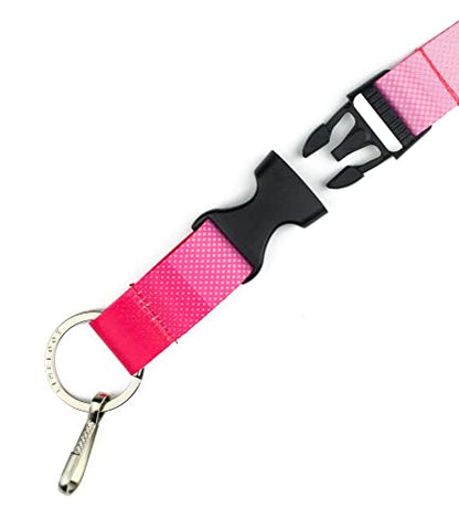 Limeloot Lanyard – Soft Neck Lanyard with Quick Release & Key Ring – ID Badge Holder & Keychain Lanyard for Men & Women - color: Pink