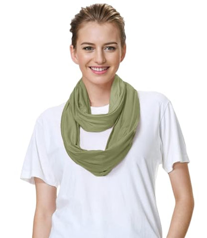 Lina & Lily Premium Modal Jersey Knit Women's Infinity Scarf Loop Lightweight - color: Lime Green