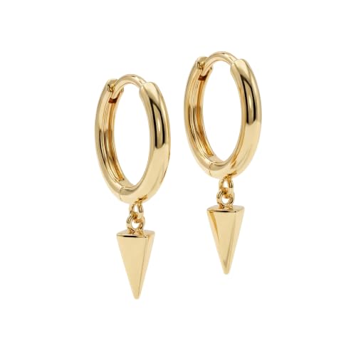 VACRONA Gold Heart Hoop Earrings Huggie Earrings for Women 14k Gold Plated Small Hoops Earrings - color: cone spike
