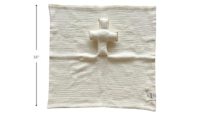 Cross Lovey, Cross Security Blanket, Christian Baby Gift, Baptism Gift, Easter Gift, Newborn Baby Gift, Blessing Blanket (Cream) - color: Cream