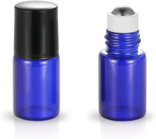 20 Pack Set 2ML(5/8 Dram) Mini Sample Roll Glass Bottles for Essential Oils Roller Refillable Perfume Roll Bottle (2ML Multi) - color: 2ML Multi