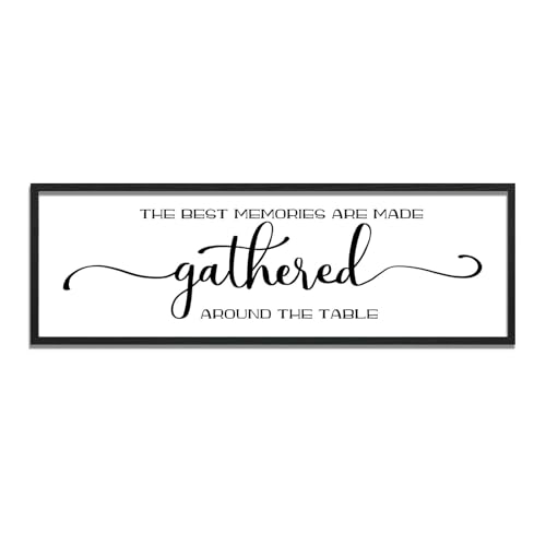 The Best Memories Are Made Gathered Around The Table Wall Decor: Farmhouse Kitchen Wall Art Framed Large Rustic Kitchen Sign Modern Dining Room Wall Decor Hanging Wall Plaques 16"x48" - color: The Best Memories Are Made Gathered Around The Table, size: 16