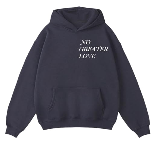 Women Men Hoodies Oversized Fleece Sweatshirt Fashion Clothing Fall Christian Sweaters Ties - color: Navy Blue, size: Medium