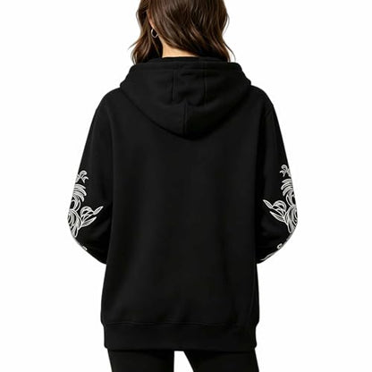 Zip Up Oversized Hoodies Women Men, Graphic Gothic Jackets Cross Hoodie, Baggy Streetwear Fleece Sweater Unisex - color: Black, size: Medium