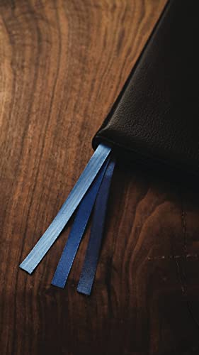 NIV, Thinline Bible, Large Print, Premium Goatskin Leather, Black, Premier Collection, Black Letter, Art Gilded Edges, Comfort Print