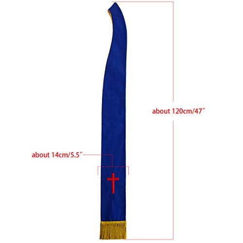 BLESSUME Church Clergy Pastor Reversible Stole - color: Blue and Yellow