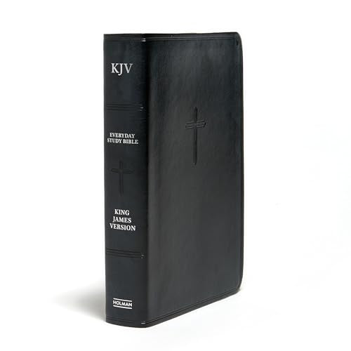 KJV Everyday Study Bible, Black LeatherTouch, KJV Holy Bible, Black Letter, Pure Cambridge Text, Study Notes and Commentary, Illustrations, Articles, Charts, Easy-to-Carry, Easy-to-Read Bible MCM Type