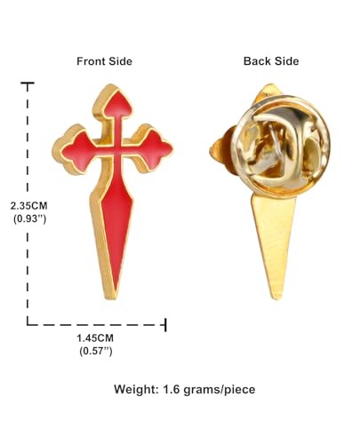 Cottvott Holy Spirit Enamel Dove Lapel Pins/Holy Chalice Pins Catholic Crucifix Jesus Cross Lapel Pins Religious Brooches Women Men Christian Party Favors - color: 5pcs-cross-red color