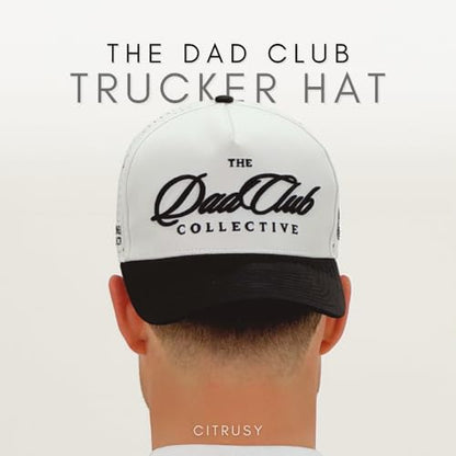 CITRUSY Athletic Trucker Golf Hat | Performance Mens 5 Panel Cap | Cool Breathable Waterproof Workout Running Snapback - color: Dad Club | Black