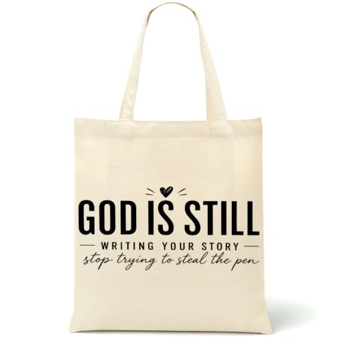 Faith Canvas Tote Bag, Christian Gifts for Women Mama Sister Inspirational Bible Verse Birthday Christmas - color: Faith Based 877