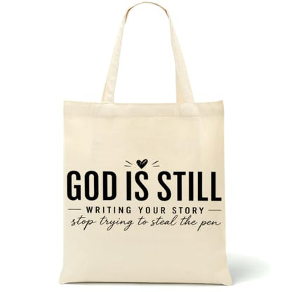 Faith Canvas Tote Bag, Christian Gifts for Women Mama Sister Inspirational Bible Verse Birthday Christmas - color: Faith Based 877