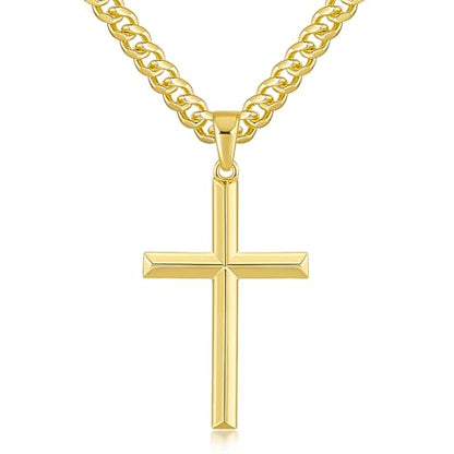 Cross Necklace for Men Gold Cross Necklace for Men - size: 22in
