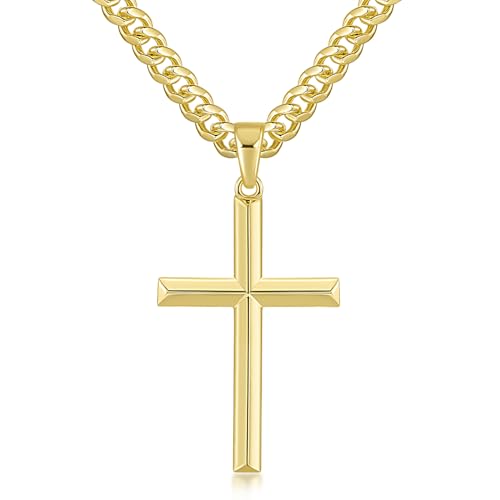 Cross Necklace for Men Gold Cross Necklace for Men - size: 24in