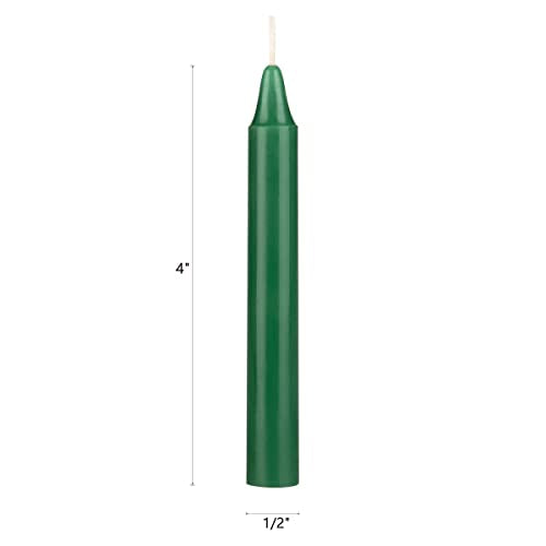 Mega Candles Unscented Mini Taper Chime Spell Candles 20 Count 4" x 1/2" - color: Green, size: 20 Pieces