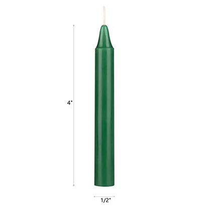 Mega Candles Unscented Mini Taper Chime Spell Candles 20 Count 4" x 1/2" - color: Green, size: 20 Pieces