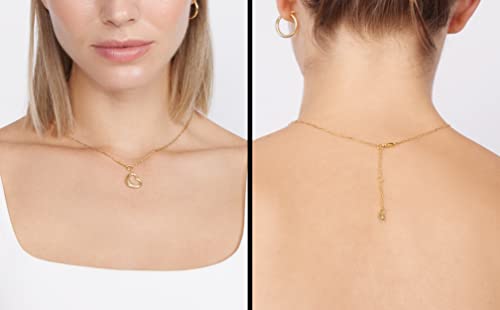 Jewelry Atelier Gold Filled Pendant Necklace Collection - 14K Yellow Gold Filled Pendant Necklace with Solid Clip Chain for Women (Different Sizes and Styles with Extension/Adjustable Chain) - style: Tilted