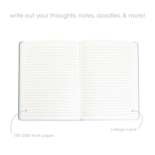 Pearhead Hardcover Journal Notebook 6x8 – Blue Swan College-Ruled Writing Journal with 200 Lined Pages for Notes, Work & Journaling - color: Blue Swan Notes Journal