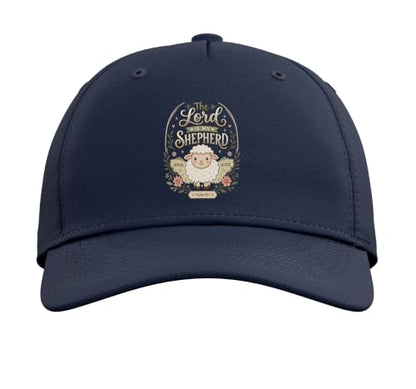 Christian Bible Verse The Lord is My Shepherd Psalm 23 Adjustable Baseball Hat - color: Navy Blue