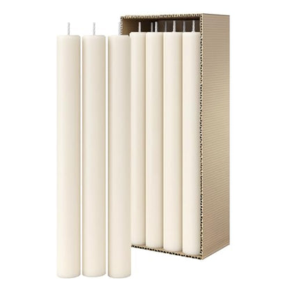 Simply Soson Ivory Taper Candles 10 Inch Flat Top, Unscented, 8 Pack - color: Ivory, style: Flat Top
