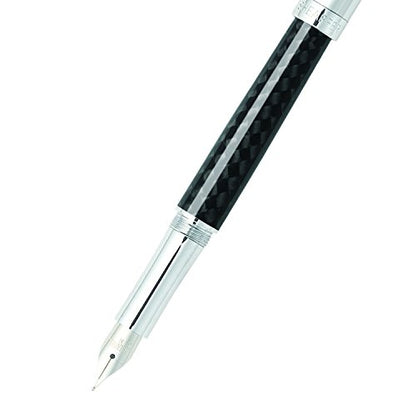 Sheaffer Intensity Carbon Fiber Fountain Pen with Chrome Cap, Trim, and Medium Nib - color: Carbon Fiber & Chrome, style: Fountain Pen, Medium Nib
