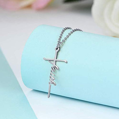 Lcherry Faith Cross Pendant Necklace for Women Religious Christian Jewelry Birthday Christmas Gifts for Women - style: 21-pray