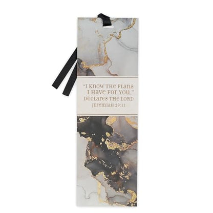 Christian Art Gifts Marble Swirl Cardstock Bookmark: I Know The Plans - style: The Plans