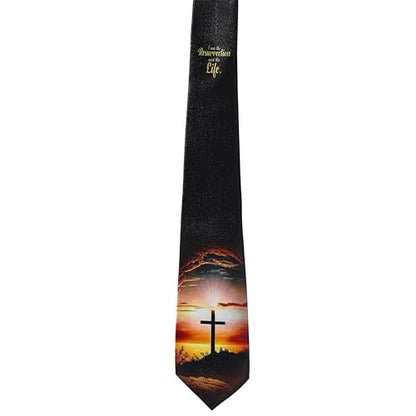 ASVP Shop Easter Mens Ties Jesus Resurrection Cross Necktie Tie Religious Neckties Christianity - style: Sunrise