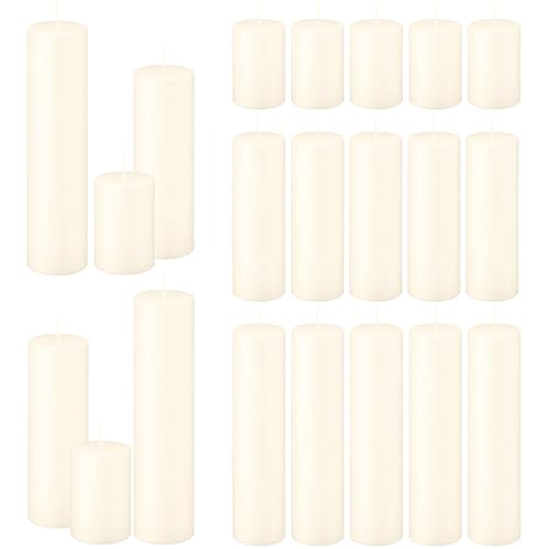 18 Pack Ivory Pillar Candles Set, Unscented Smokeless Dripless - color: Ivory Flat-top, size: 2x3/6/8 Inch