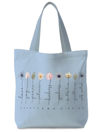 Bible Bags for Women, Christian Tote Bag, Gifts for Christian Women - color: Blue