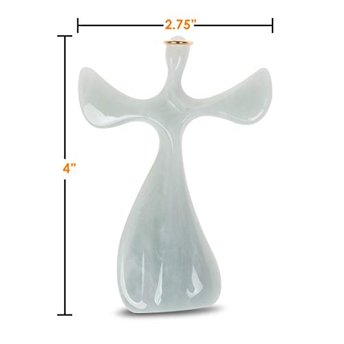Soothe My Restless Soul Angel Prayer Cross- Faith Gifts For Women- Handheld, Comforting Design for Clutching, Clinging and Praying- Peaceful, Calming Bereavement Sympathy Gift- Marble Resin- 2 Pk