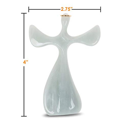 Soothe My Restless Soul Angel Prayer Cross- Faith Gifts For Women- Handheld, Comforting Design for Clutching, Clinging and Praying- Peaceful, Calming Bereavement Sympathy Gift- Marble Resin- 2 Pk