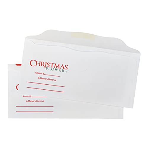 Christmas Flower Offering Envelopes for Church | Pack of 100 | Bulk Christmas Supplies (100)